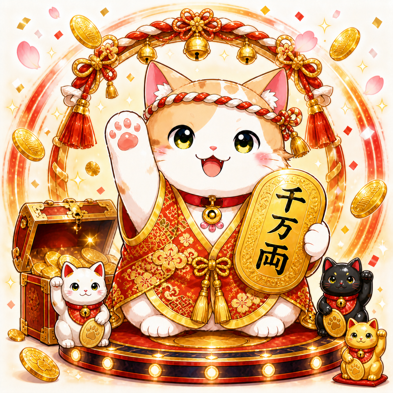 招き猫の猫ランクイラスト