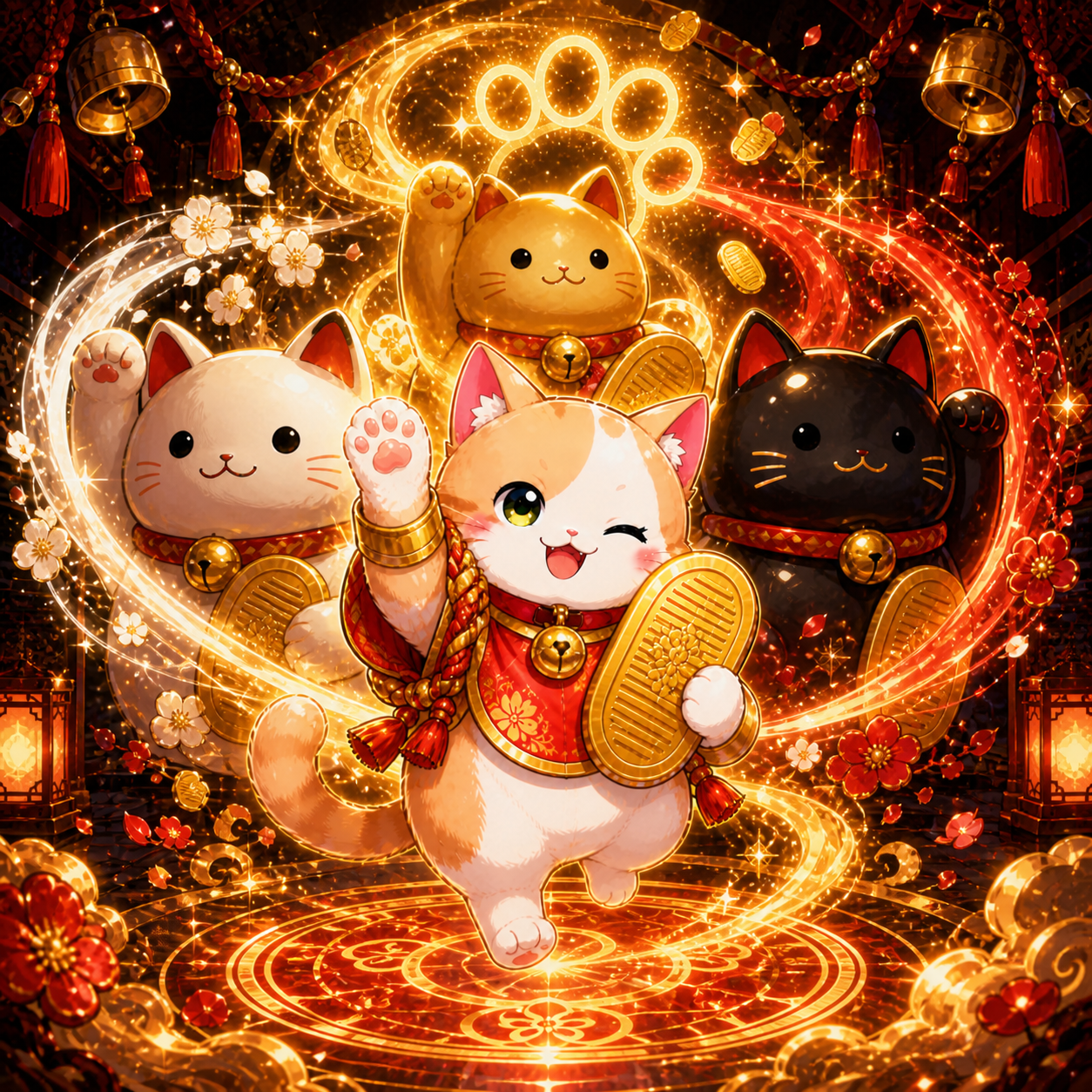 超招き猫の猫ランクイラスト